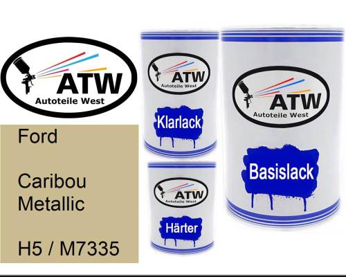 Ford, Caribou Metallic, H5 / M7335: 500ml Lackdose + 500ml Klarlack + 250ml Härter - Set, von ATW Autoteile West.
